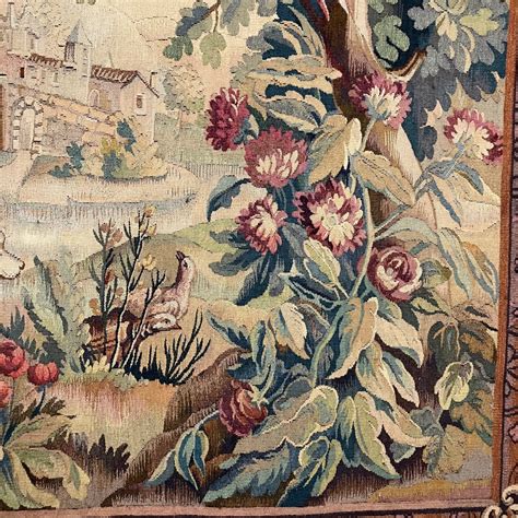 Proantic Tapisserie Aubusson Verdure Chateau Chien Faisan X