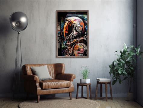 Astronaut Graffiti Wall Art Astronaut Digital Print Space - Etsy