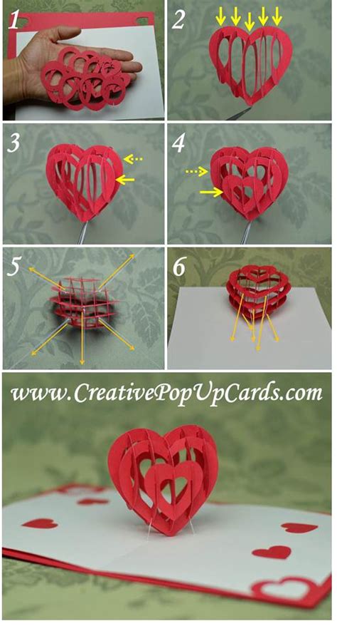 D Heart Pop Up Card Template Free