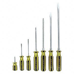 STANLEY Slotted/Square Screwdriver Set, Acetate, Number of Pieces: 7 ...