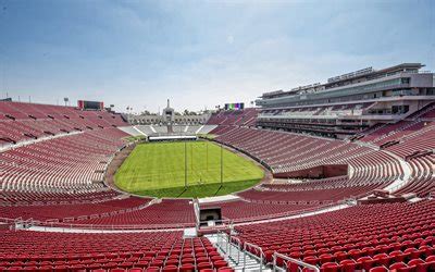 Download wallpapers Los Angeles Memorial Coliseum, USC Trojans Stadium, inside view, stands ...