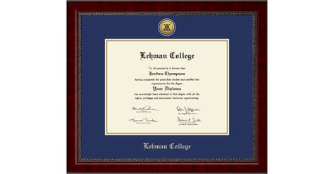 Gold Engraved Medallion Diploma Frame In Sutton Lehman College Item