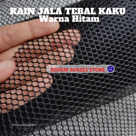 Jual Bahan Kain Jaring Jala Tas Tebal Warna Hitam Murah Harga Meteran