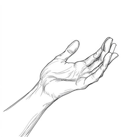 Vector Hand Drawn Sketch Of A Human Hand Isolated On White Background