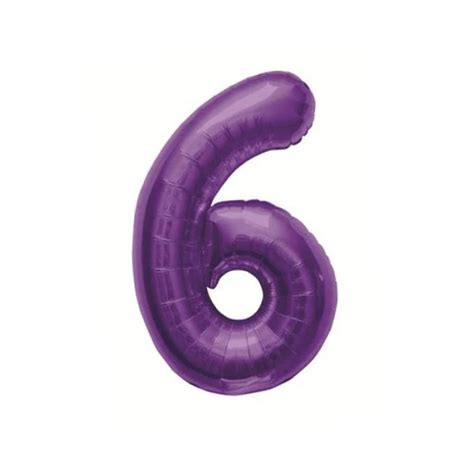 Foil Number Balloon 6 Purple | Get Set Event Hire