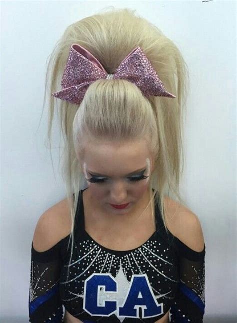 Maddy Heil S Hair Is Goals Cheer Hair Cheer Hair Poof Cheerleading Hairstyles