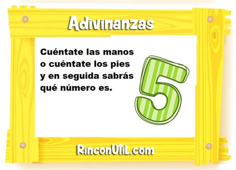 Adivinanzas De Los Números 5 Imagenes Educativas