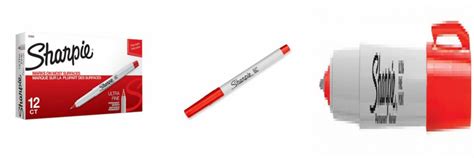 Sharpie 37002 Permanent Markers Ultra Fine Point Red 12 Count 12