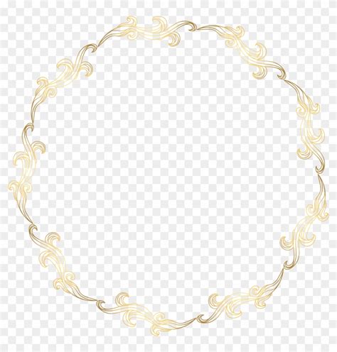 Floral Gold Round Border Png Transparent Clip Art Image Pikpng