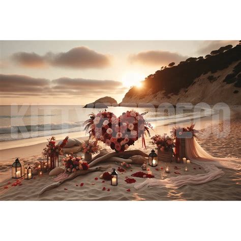 11 Sunset Beach Digital Backdrops Romantic Backgrounds for Composite ...