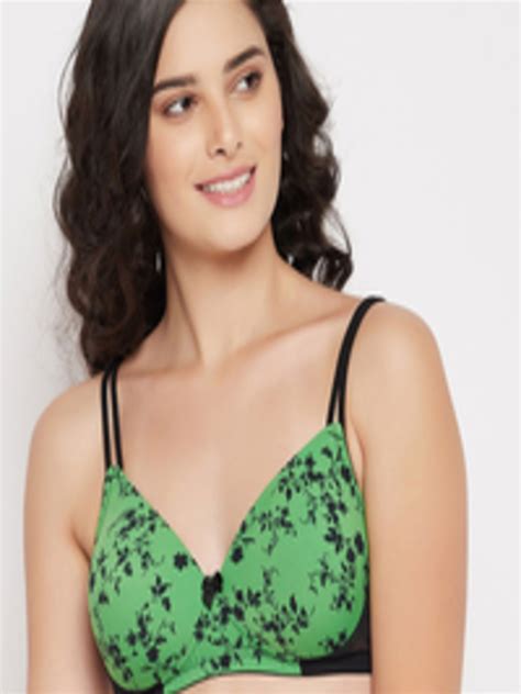 Buy Clovia Green Floral Bra Lightly Padded Bra For Women 18411538 Myntra