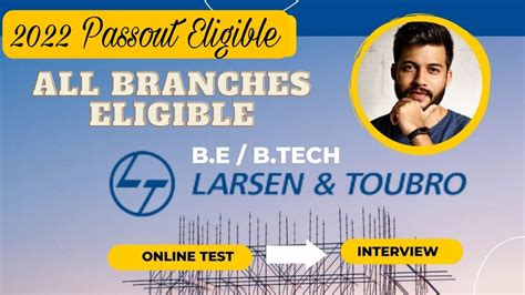 L T Recruitment For B E B Tech All Branches Eligible