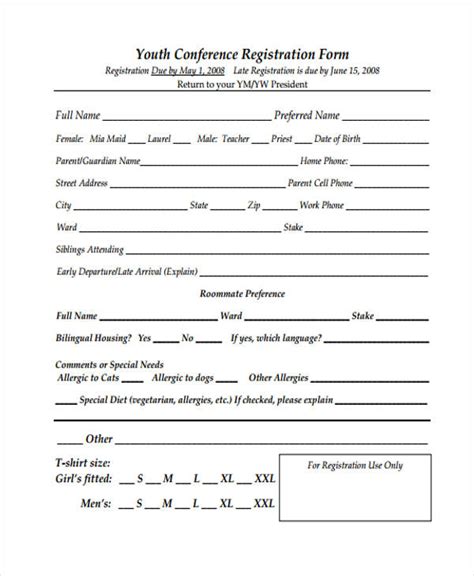 Conference Registration Form Template