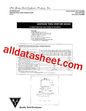 2KBP06M Datasheet PDF New Jersey Semi Conductor Products Inc