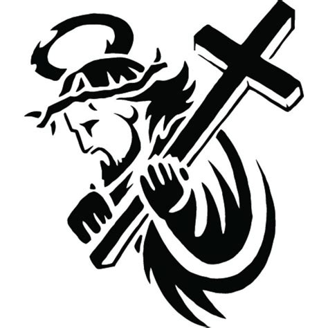 Jesus Carrying Cross Silhouette Drawing Free Image Download