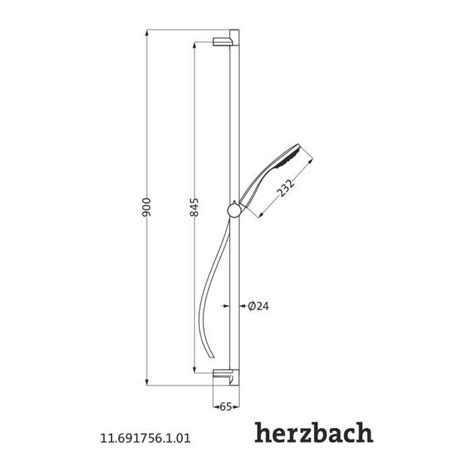 Herzbach Dusch Wandstangenset Slide S Mm