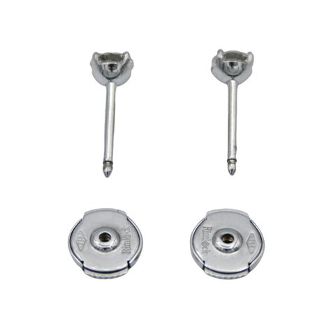 Puces D Oreilles En Or Gris 18 Cts Avec Deux Diamants De 0 28 Cts G VS