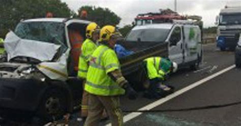 M42 Crash Van Driver Airlifted To Hospital After Being Badly Hurt In