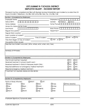 Fillable Online Wc Incident Report Rev 09302014 Xlsx Fax Email Print