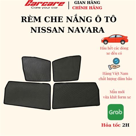 RÈM CHE NẮNG THEO XE NISSAN NAVARA 2006 2014 2015 2022 BỘ 4 TẤM DÍNH