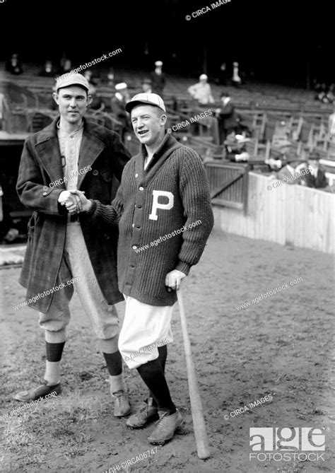 Ernie Shore (left), Boston Red Sox, and Grover Cleveland Alexander, Philadelphia Phillies, Stock ...