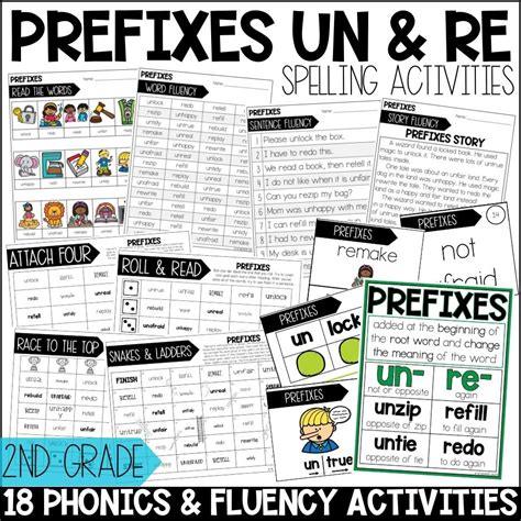 Prefixes Re And Un Worksheets 2nd Grade Spelling Activities