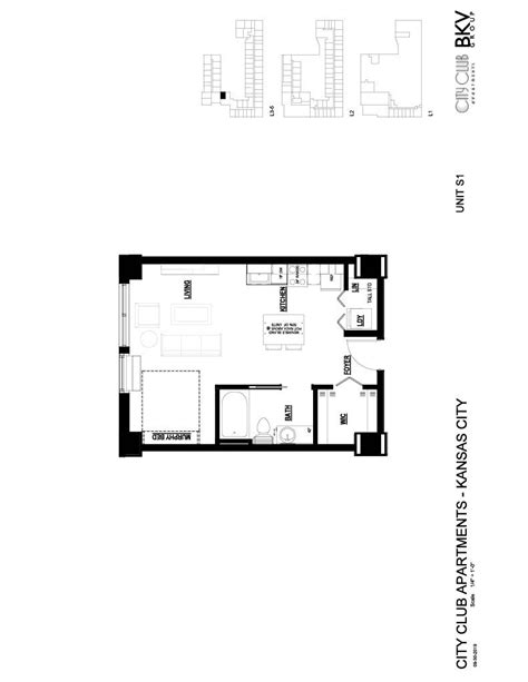 S1 Floor Plan at City Club Apartments Crossroads Kansas City