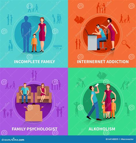 Family Conflict Design Concept Set Stock Vector - Illustration of ...