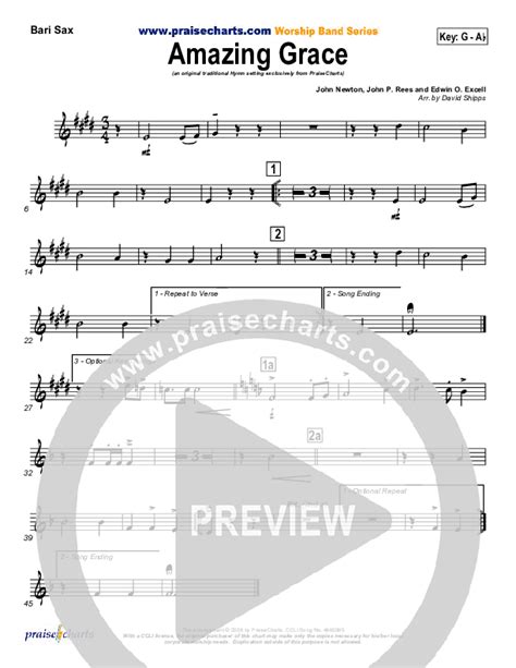 Amazing Grace Bari Sax Sheet Music Pdf Praisecharts Traditional Hymn