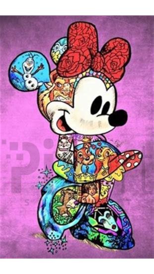 Renkli Mickey Mouse PixArt Sanat Elmas Mozaik Tablo Diamond Türkiye 38 58