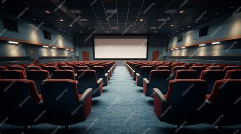 Premium AI Image | A movie theater with a screen showing a movie theater.