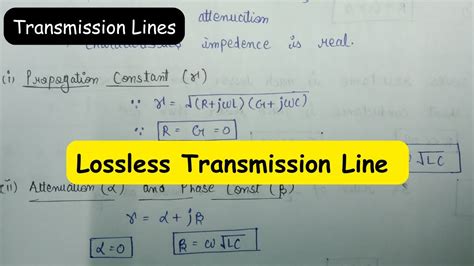 Lossless Transmission Lines YouTube