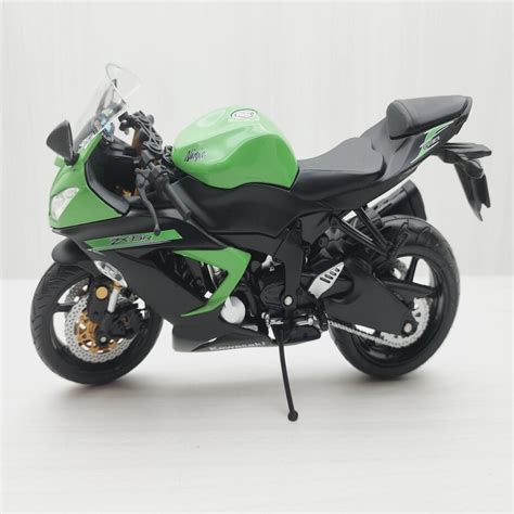 全新盒裝~112~川崎 Kawasaki Zx 6r 黑綠色 重型機車模型 玩具 禮物 兒童 重機 模型車 交通模型 宅米吉 模型車小館