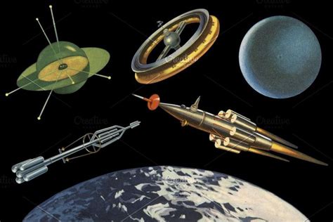 Retro Space Age Illustrations | Graphic design resources, Illustration, Retro