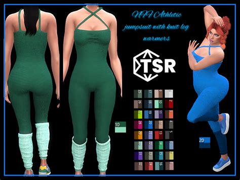 The Sims Resource Athletic Jumpsuit With Knit Leg Warmers