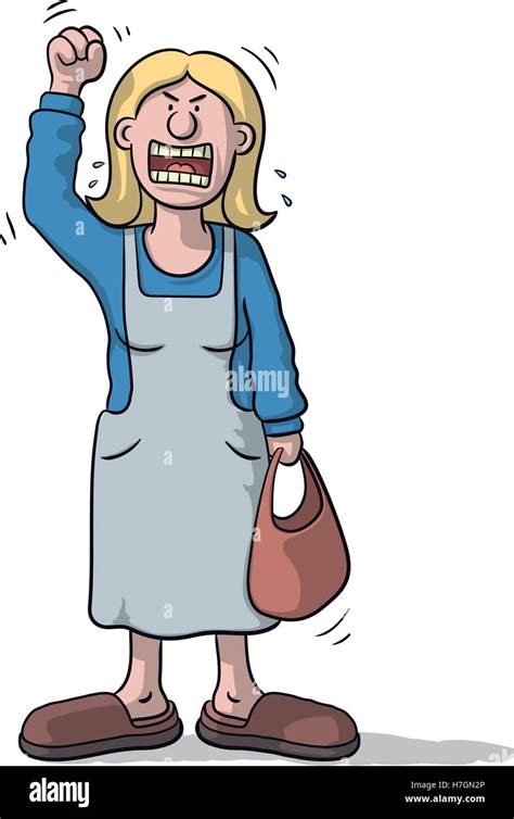 Mujer De Dibujos Animados Muy Enojado Imagen Vector De Stock Alamy