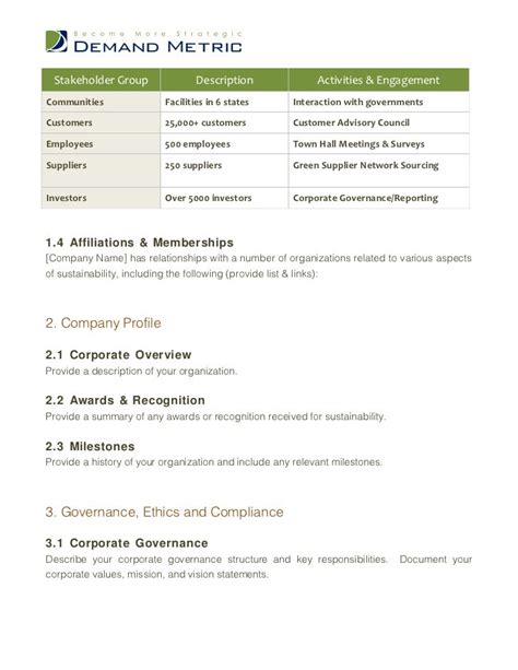 Sustainability Report Template