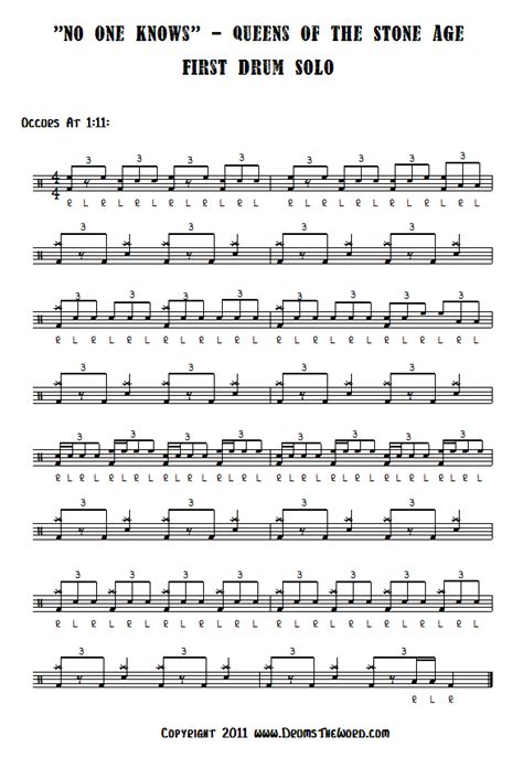 Free Drum Lesson: "No One Knows" Drum Solo (Queens Of The Stone Age ...