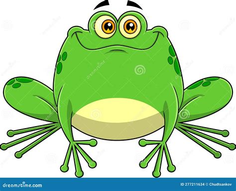 Smiling Green Frog Cartoon Character Stock Vector Illustration Of