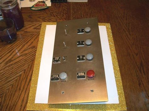 Vintage Push Button Elevator Panel Industrial Steam Punk