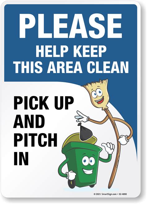 Printable Keep Area Clean Sign 59 Off