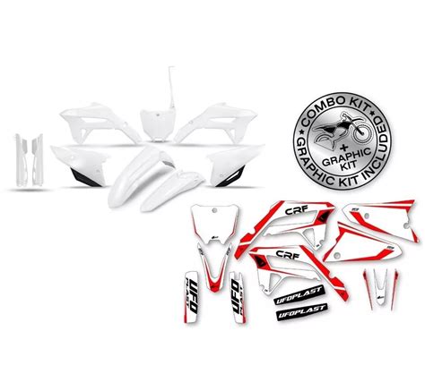 Kit Plástico Gráfico Completo UFO CRF 250R 22 Branco Tecna Movento