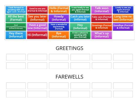 Greetings And Farewells Group Sort