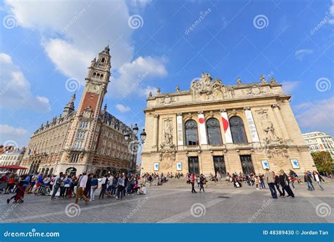 Famous Belfry Tower Of Chamber Of Commerce And Industry And Opera Lille