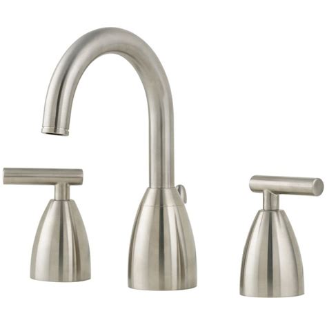 Pfister Contempra Brushed Nickel Widespread 2 Handle Watersense Bathroom Sink Faucet With Drain