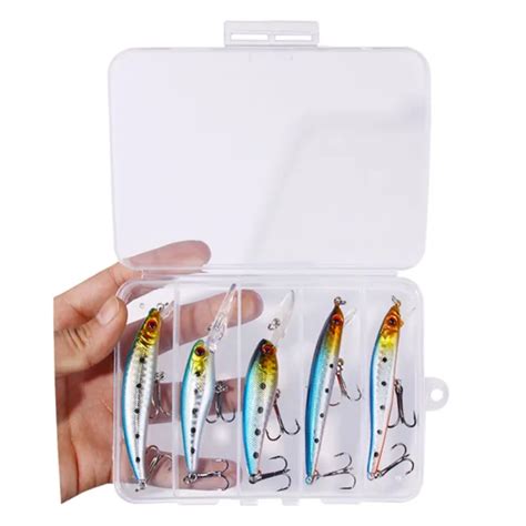 5pcs Crankbaits Minnow Fishing Lures Hard Bait Fresh And Saltwater Tackle