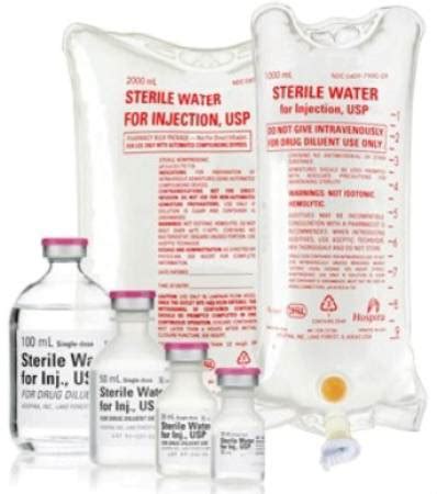 Diluent Sterile Water for Injection, Preservative Free Injection Single ...