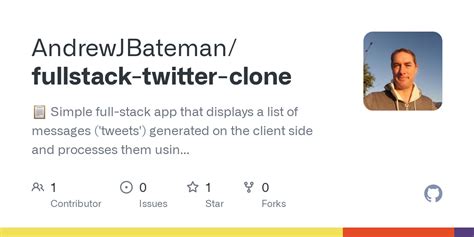 GitHub AndrewJBateman Fullstack Twitter Clone Clipboard Simple