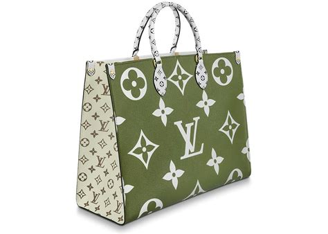 Louis Vuitton Onthego Monogram Giant Khaki Greenwhite In Coated Canvas With Gold Tone