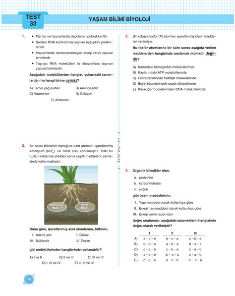 ZAFER YAYINLARI 9 SINIF BİYOLOJİ SORU BANKASI MBL Zafer Yayınları